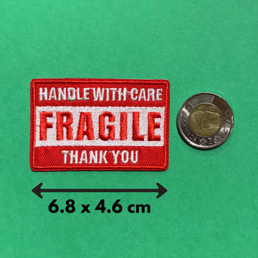 Fragile Iron-On Patch: Warning Badge Ziya Blue Ziya Blue