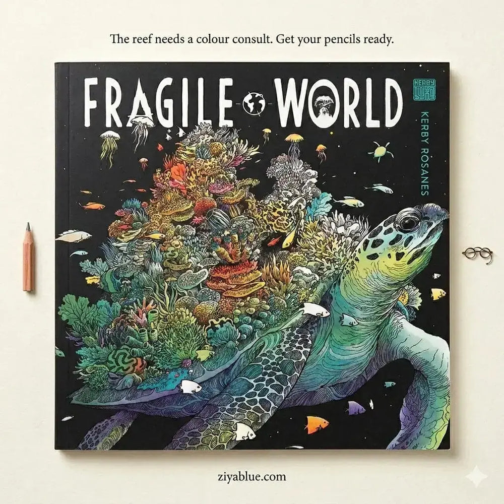 Fragile World Colouring Book | Art by Kerby Rosanes Book Depot Ziya Blue