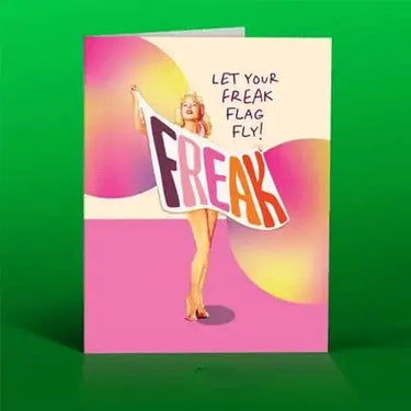 Freak Flag Greeting Card | Bold & Funny NSFW Note Offensive Delightful Ziya Blue