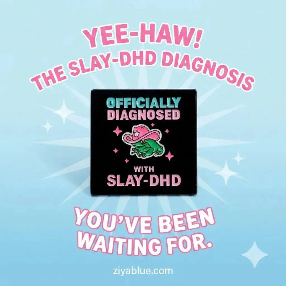 Frog Enamel Pin | Slay-DHD Neurodivergent Flair Ziya Blue Ziya Blue
