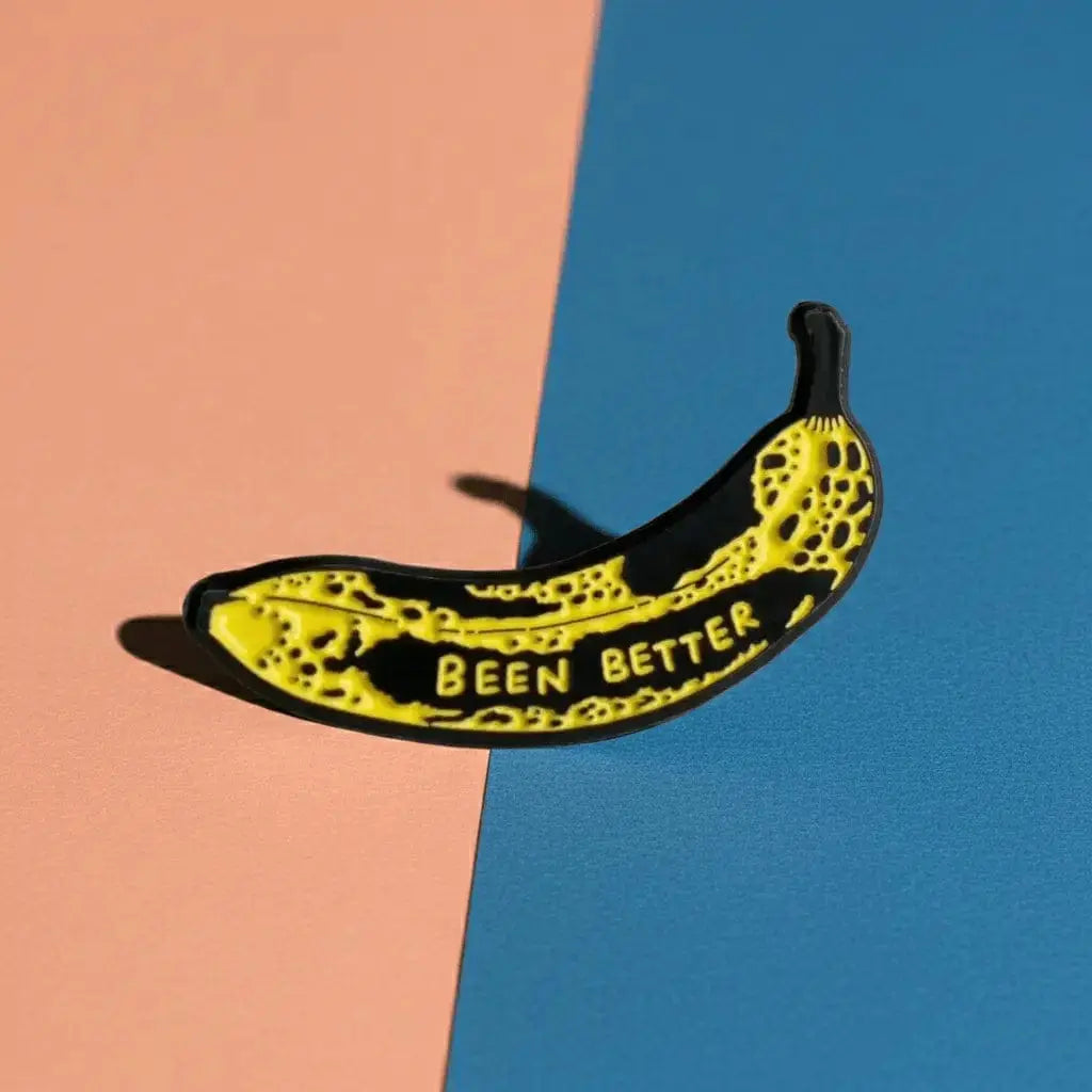 Funny Banana Pin – Funny Bruised Banana Enamel Pin | "Been Better" Stay Home Club Ziya Blue