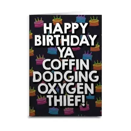 Funny Birthday Greeting Coffin Dodger Card Faire Ziya Blue