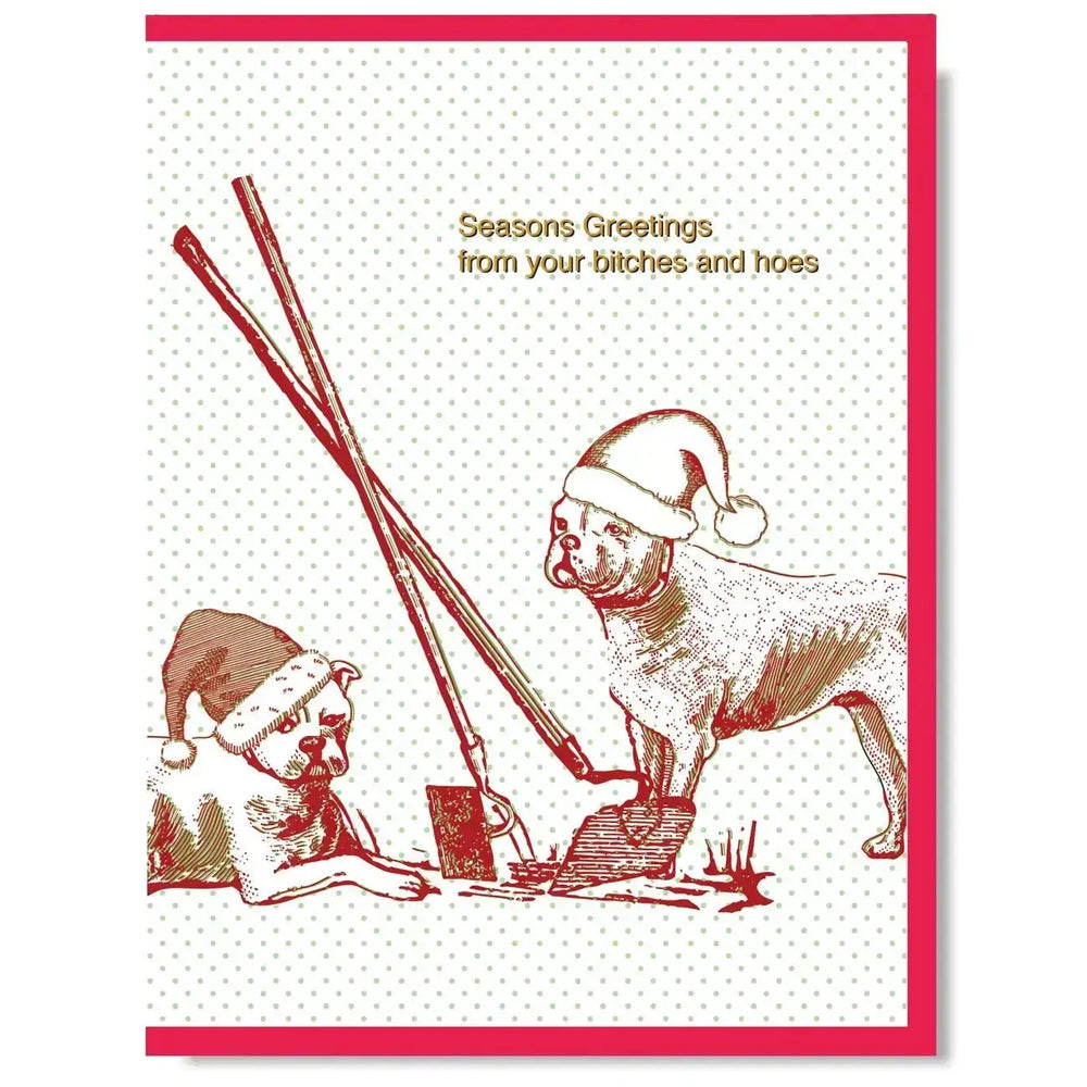 Funny Bitches And Hoes Christmas Card Smitten Kitten Ziya Blue