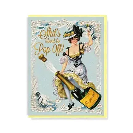 Funny Congratulations Card: Vintage Champagne Greeting Maeve Toys Ziya Blue