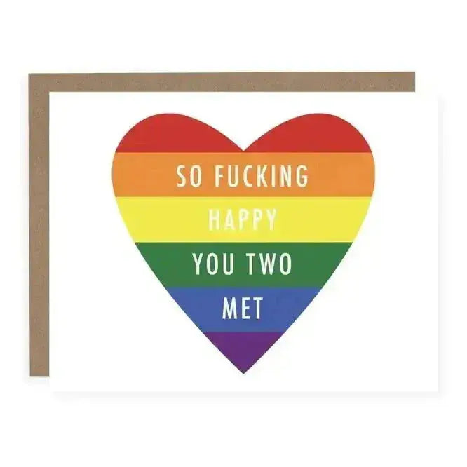 Funny Engagement Greeting Card: So Fking Happy You Two Met** Pretty By Her Ziya Blue