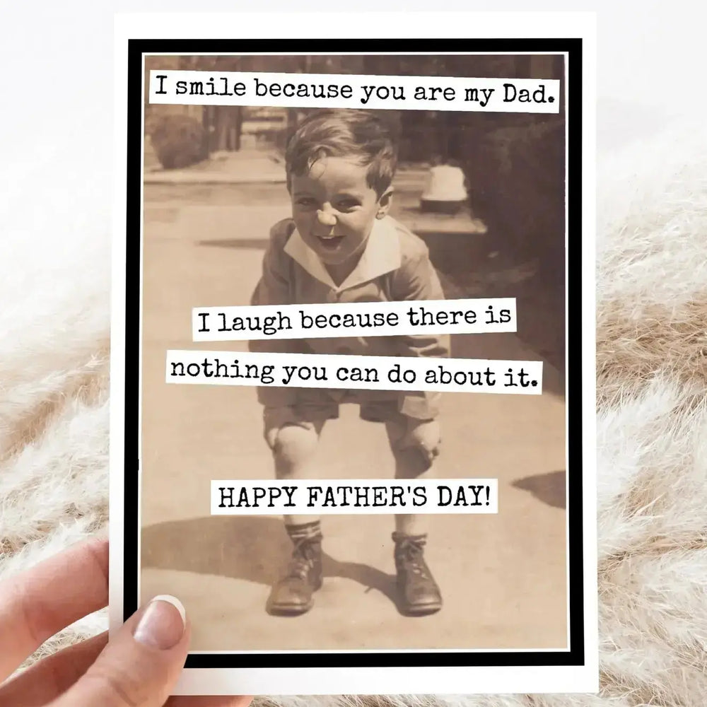Funny Father's Day Card: Vintage Greeting Ravens Rest Studio Ziya Blue