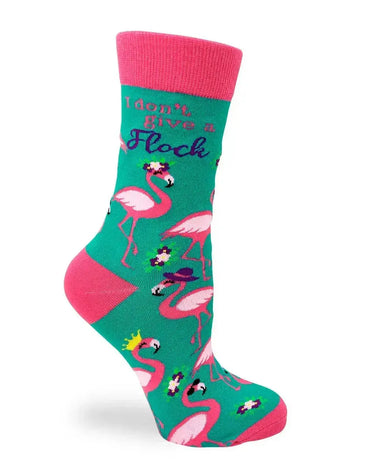 Funny Flamingo Socks: Women's Sassy Bird Crew Fabdaz Ziya Blue