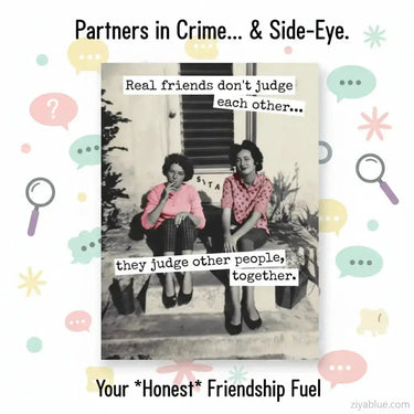 Funny Friendship Card: Vintage Bestie Greeting Maeve Toys Ziya Blue