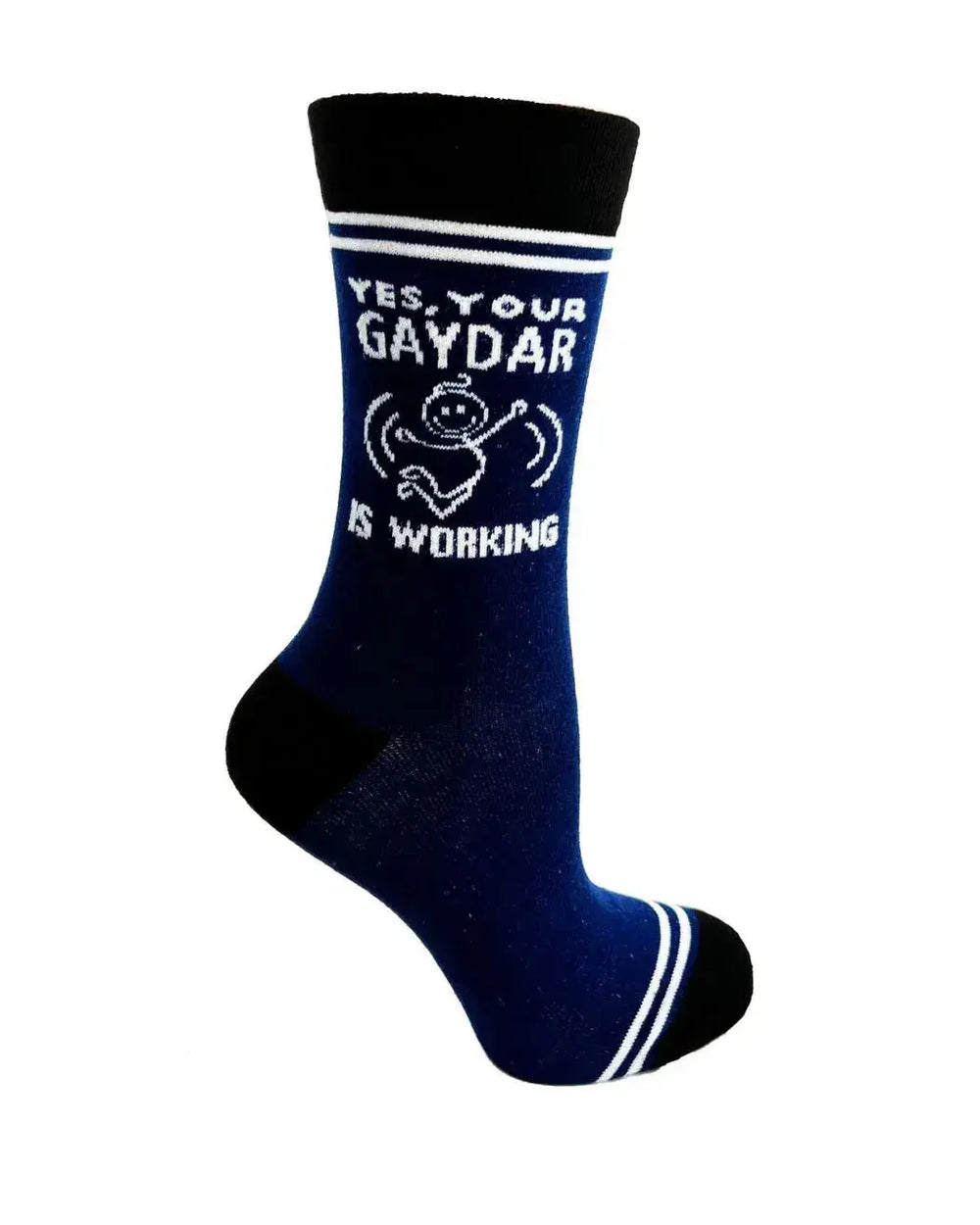 Funny Gaydar Socks: LGBTQ+ Unisex Crew Fabdaz Ziya Blue