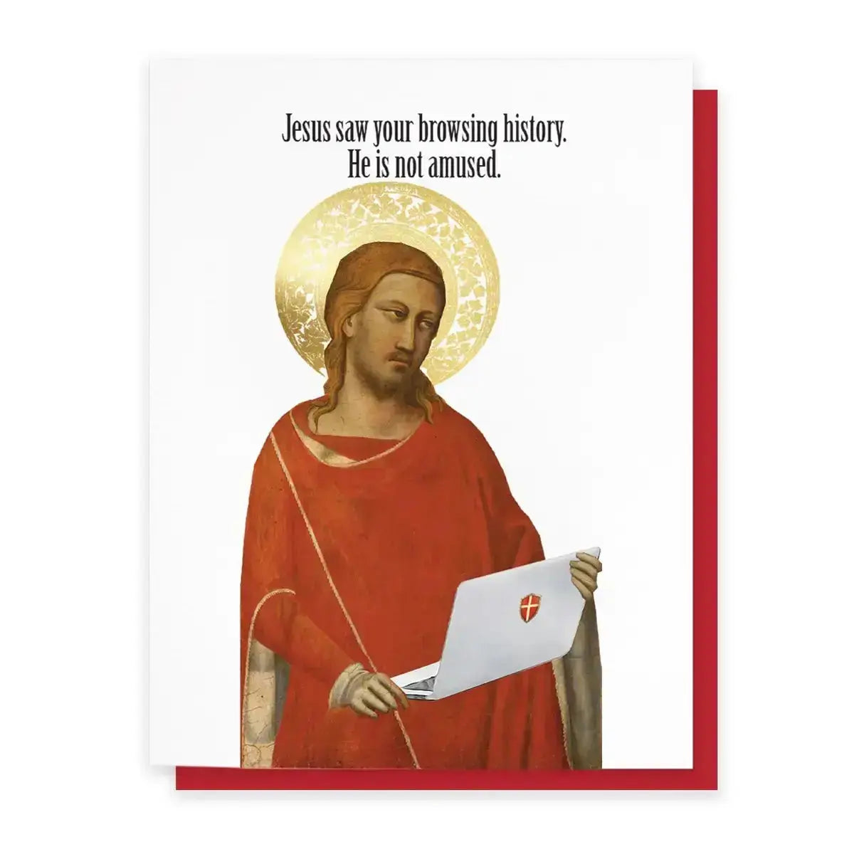 Funny Jesus Greeting Card: "Jesus Is Not Amused" Cardiology Ziya Blue