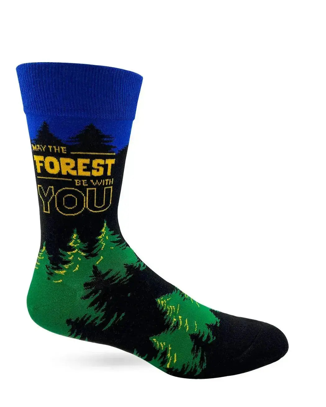 Funny Nature Socks: May The Forest Be With You Men's Crew Fabdaz Ziya Blue