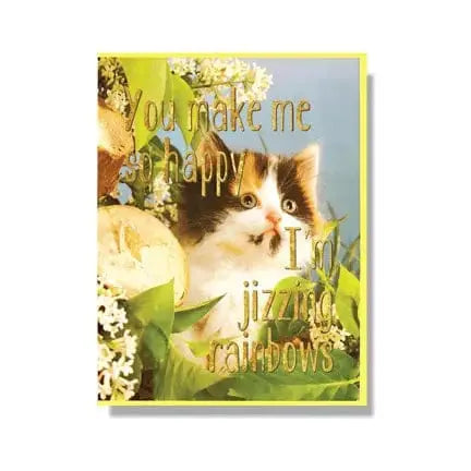 Funny Naughty Card | "Jizzing Rainbows" Kitten Greeting Smitten Kitten Ziya Blue