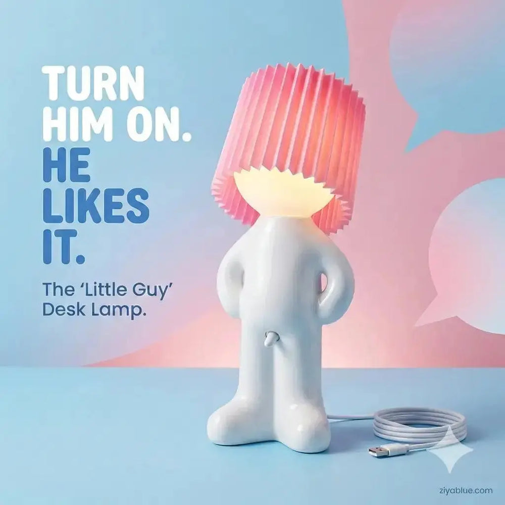 Funny Novelty Night Light: Naughty Boy Table Lamp Ziya Blue Ziya Blue