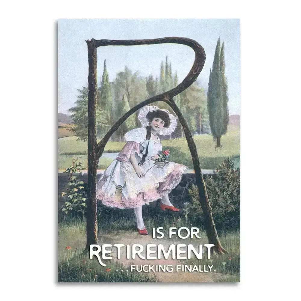 Funny Retirement Card | "Fucking Finally" Vintage Greeting Bad Betty Greeting Co. Ziya Blue
