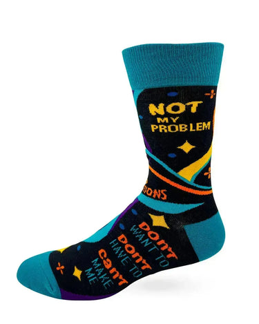 Funny Retirement Socks: Men's Ask Someone Else Crew Fabdaz Ziya Blue