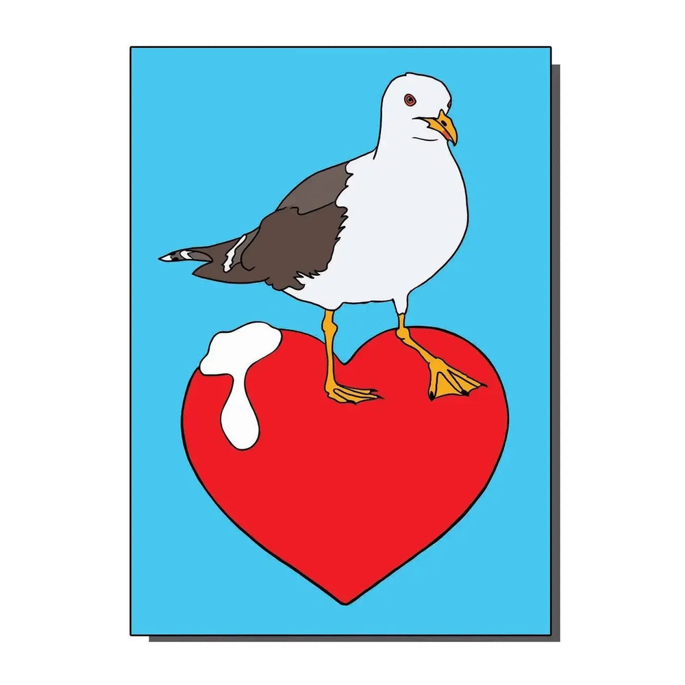 Funny Seagull Greeting Card: "I Love Seagulls" Bite Your Granny Ziya Blue