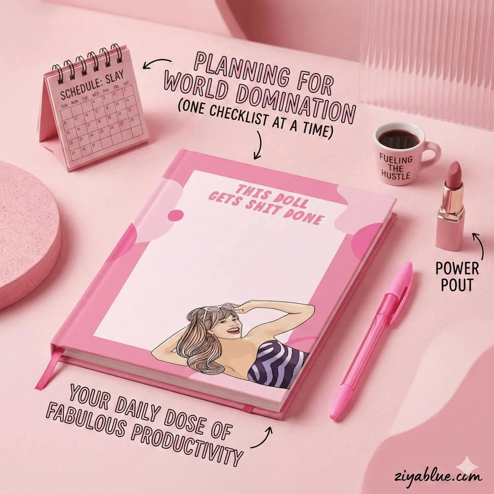 Funny To-Do List Notepad: This Doll Gets Sh*t Done Pop Cult Paper Ziya Blue