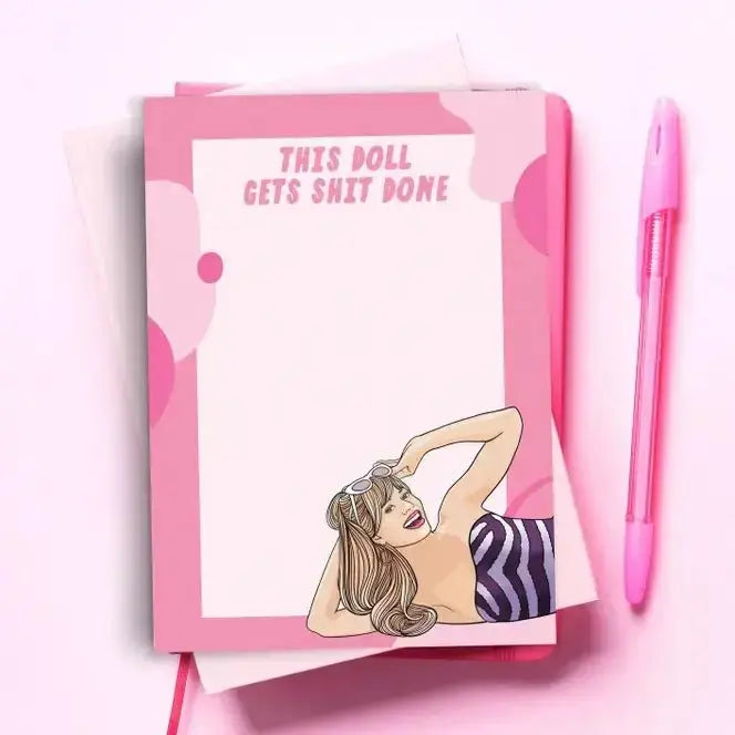 Funny To-Do List Notepad: This Doll Gets Sh*t Done Pop Cult Paper Ziya Blue