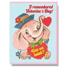 Funny Valentine's Day Card: "I Remembered! Can We Boink?" Smitten Kitten Ziya Blue