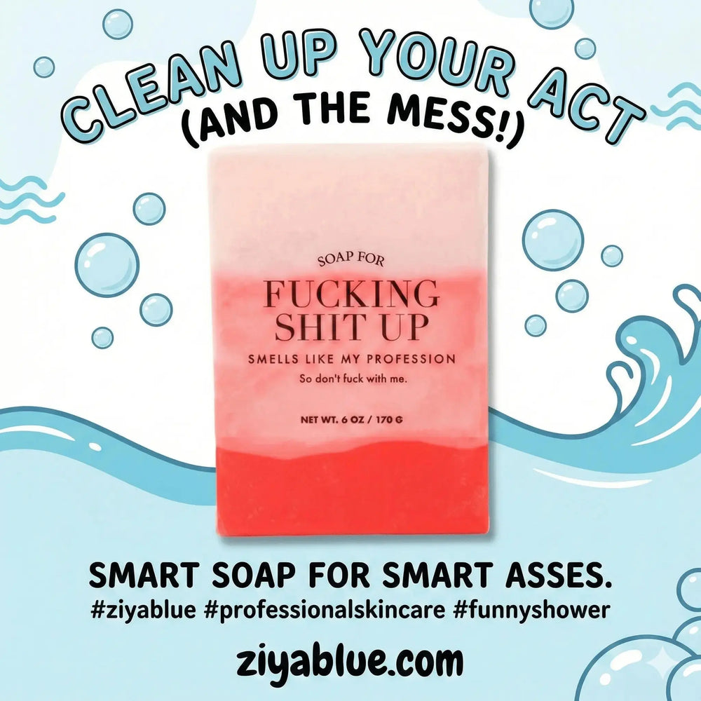 Funny Vegan Soap Gift: "Soap For F*cking Shit Up" Whiskey River Ziya Blue