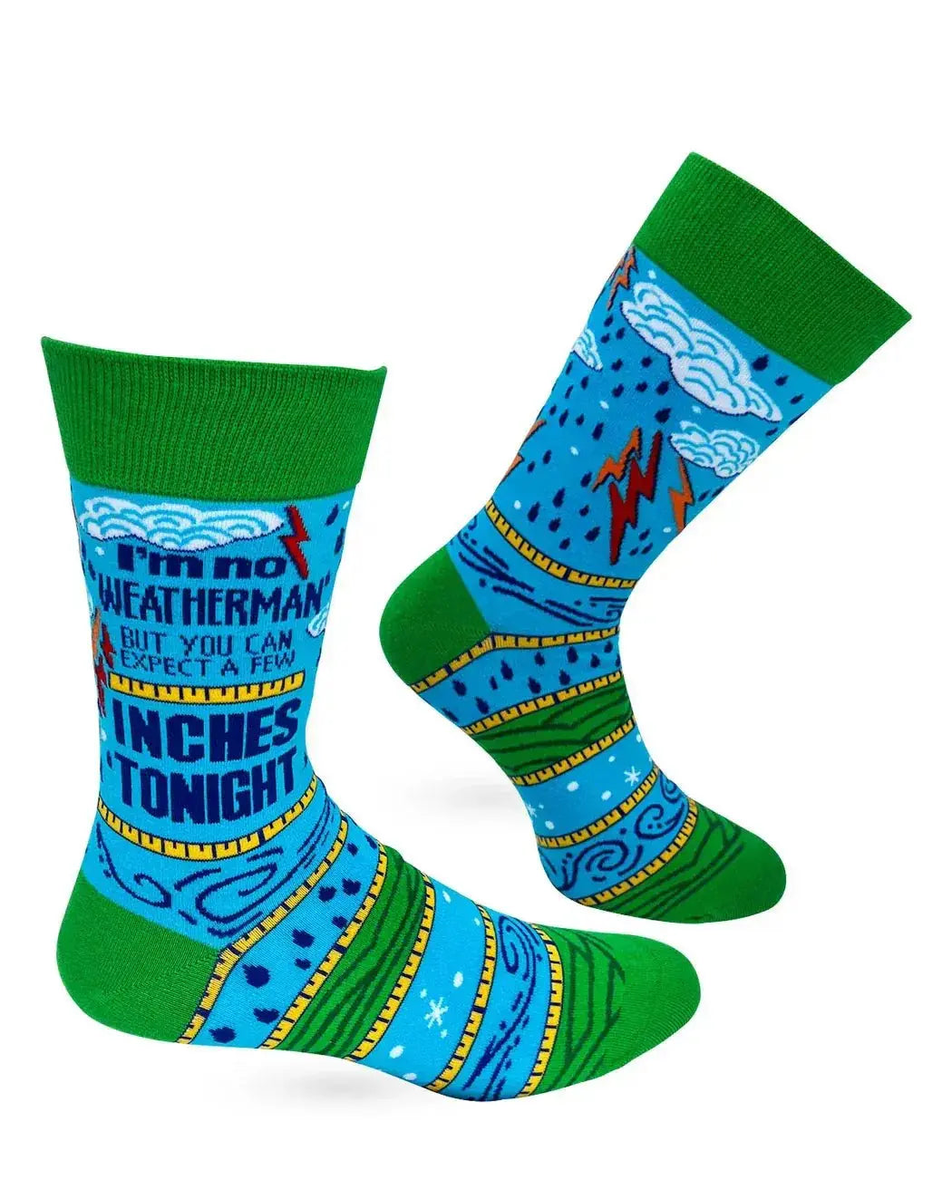 Funny Weatherman Socks: Inappropriate Men's Crew Fabdaz Ziya Blue