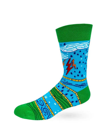 Funny Weatherman Socks: Inappropriate Men's Crew Fabdaz Ziya Blue