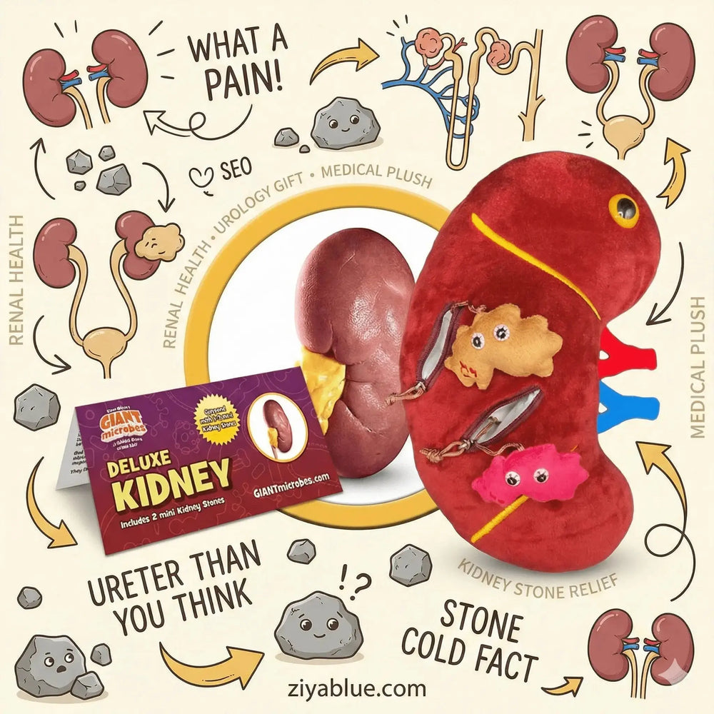 GIANTmicrobes Deluxe Kidney Plush – Organ Toy (No Kidney-ing Around) Giant Microbes Ziya Blue