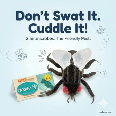 GIANTmicrobes House Fly Plush Toy | Novelty Bug Gift Giant Microbes Ziya Blue