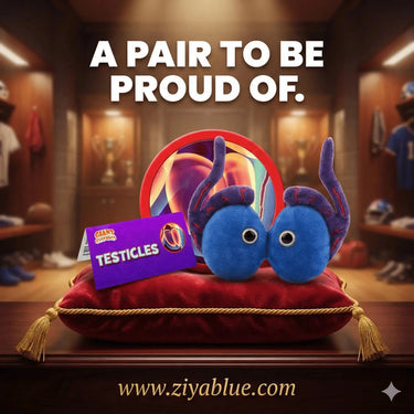 GIANTmicrobes Testicles Plush: The Anatomy Toy with Guts 🩺✨ Giant Microbes Ziya Blue