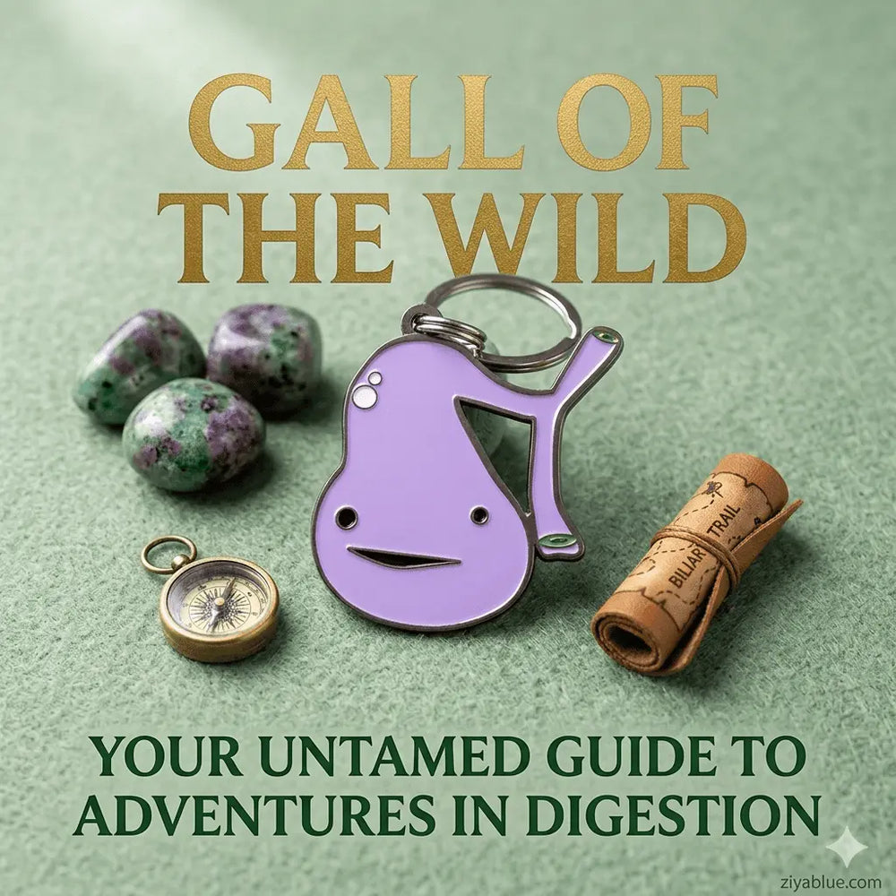 Gallbladder Keychain: Gall of the Wild I Heart Guts Ziya Blue