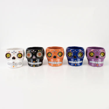 1.5" Sugar Skull Planter: Spooky-Cute Home for Your Favorite Tiny Greens