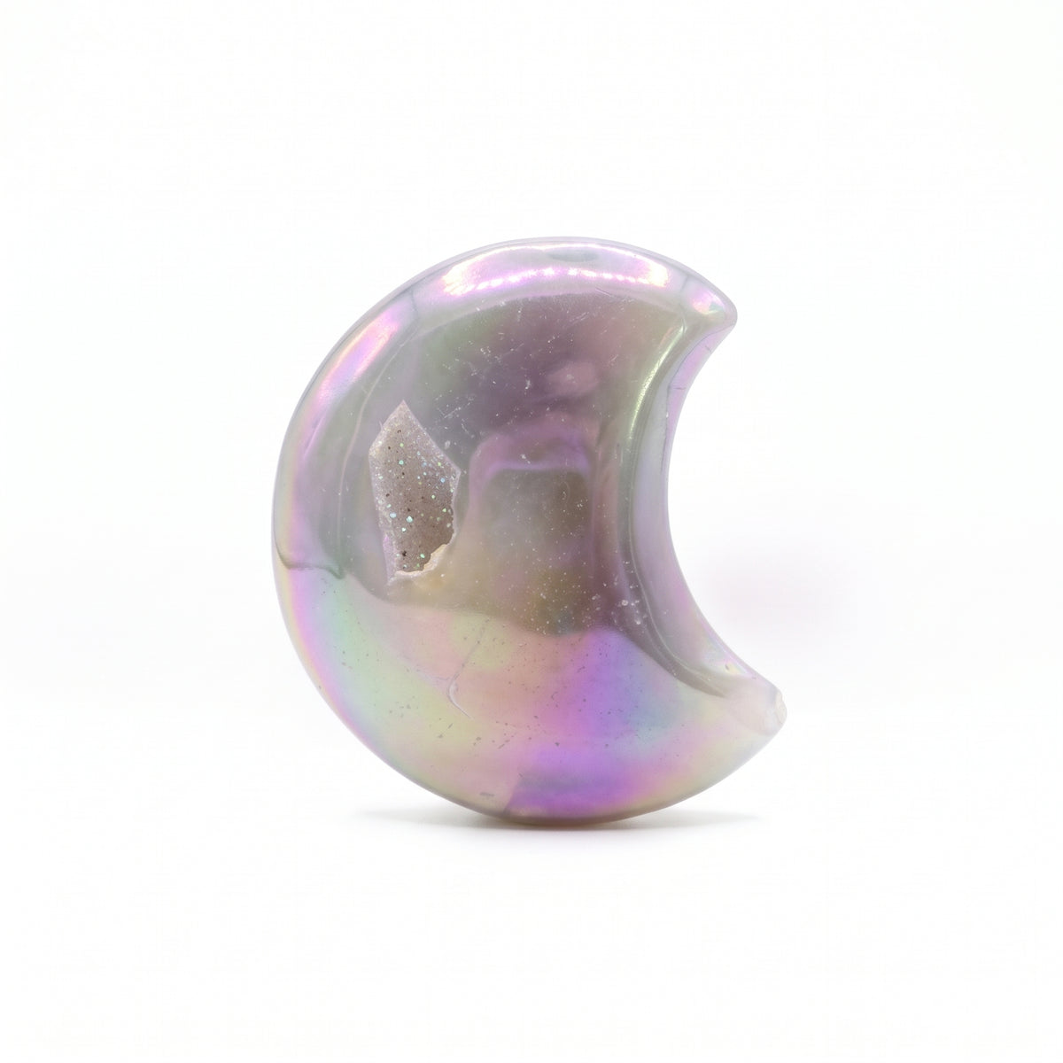 Aura Crystal Druzy Moon & Heart Carving | Crystals