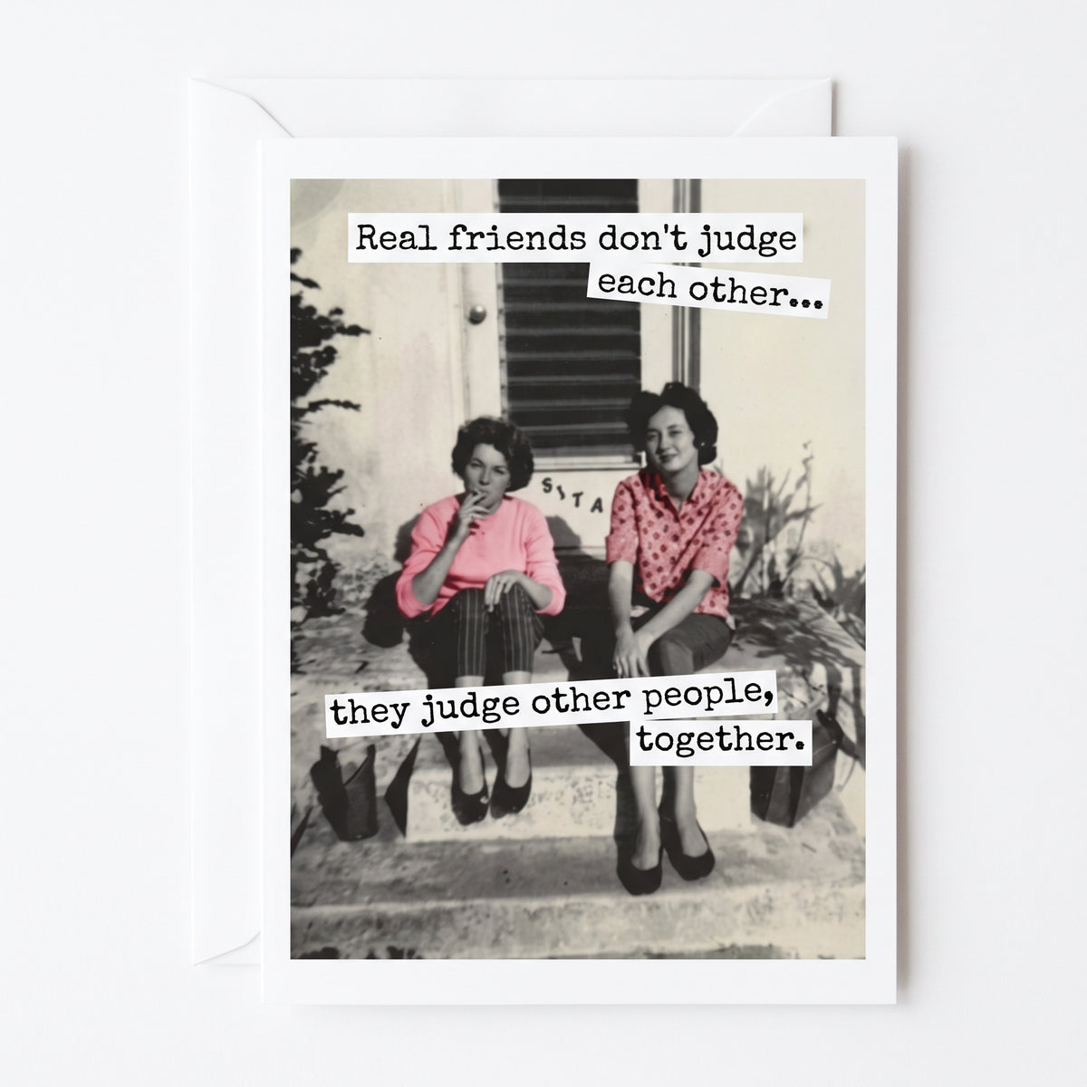 Funny Friendship Card: Vintage Bestie Greeting