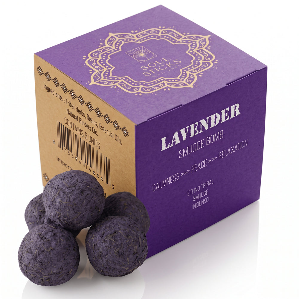 Lavender Smudge Bombs: 5-Pack Energy Cleansing Kit