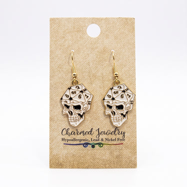D&D Earrings- Skull Dice