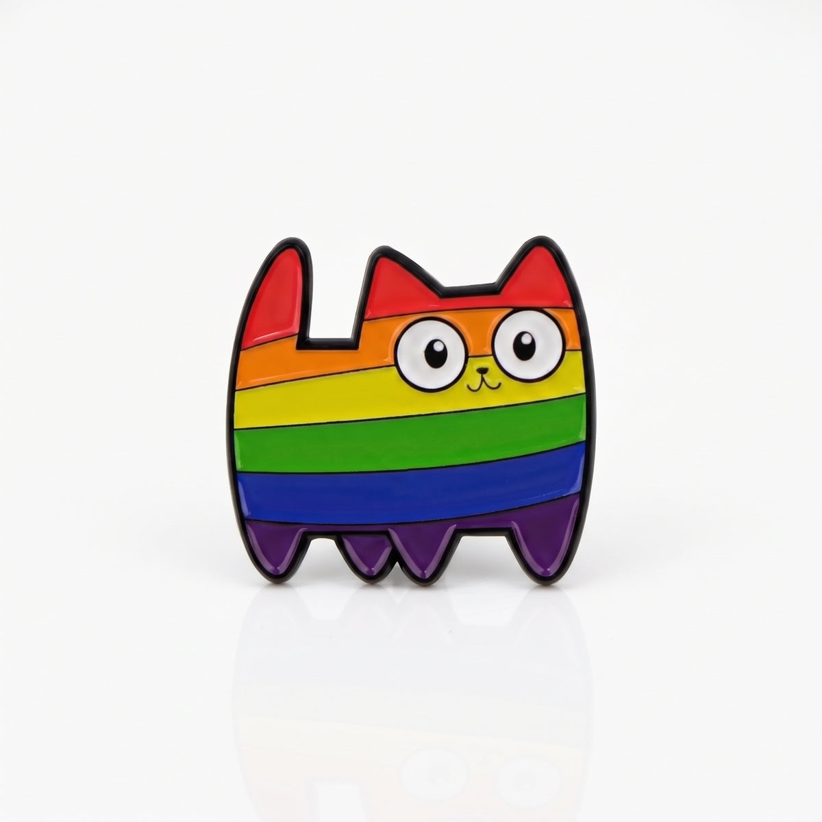 Rainbow Cat Enamel Pin | LGBTQ+ Identity Badge