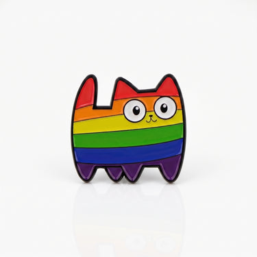 Rainbow Cat Enamel Pin | LGBTQ+ Identity Badge