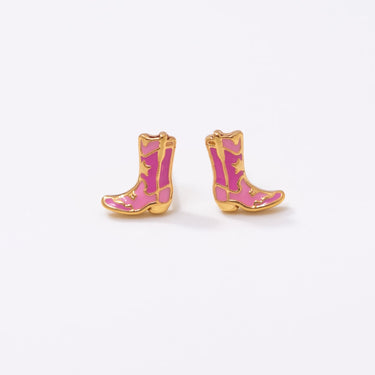 Pink Cowgirl Boot Stud Earrings: Step Into Cowboy Core and Playful Western Style