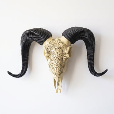 Large Decorative Ram Skull | Faux Taxidermy Gothic Decor