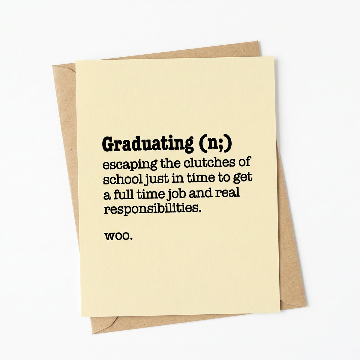 "Graduating Definition" Funny Graduation Card