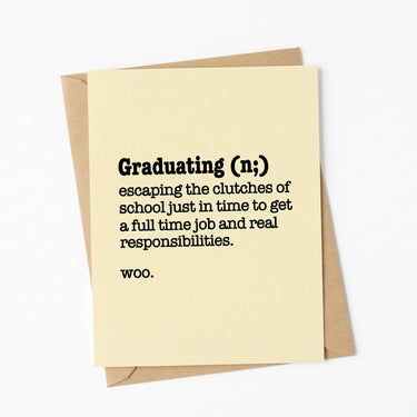 "Graduating Definition" Funny Graduation Card
