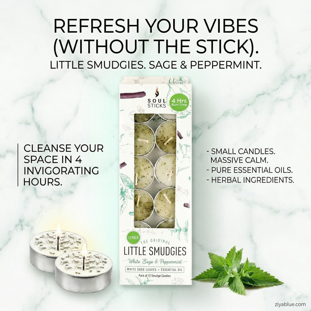 Peppermint Little Smudgies Candles: 12-Pack Energizing Set 🍃✨