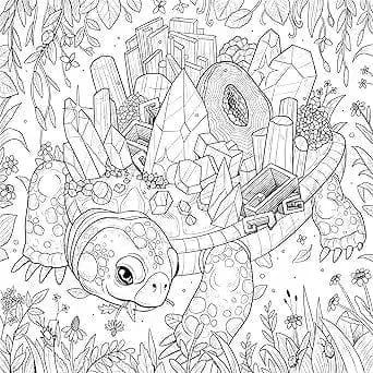 Gemstone and Crystal Coloring Book: Mythographic Crystal Kingdom 💎 Book Depot Ziya Blue