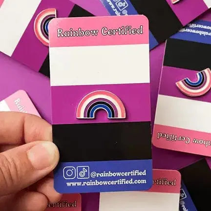 Genderfluid Pride Pin | Vibrant Rainbow Flag Badge Rainbow Certified Ziya Blue