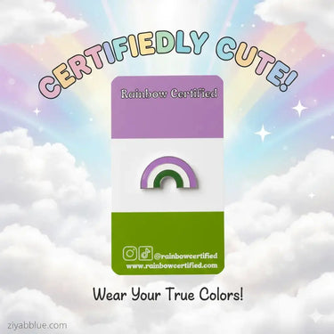 Genderqueer Pride Pin | LGBTQ+ Identity Badge Rainbow Certified Ziya Blue