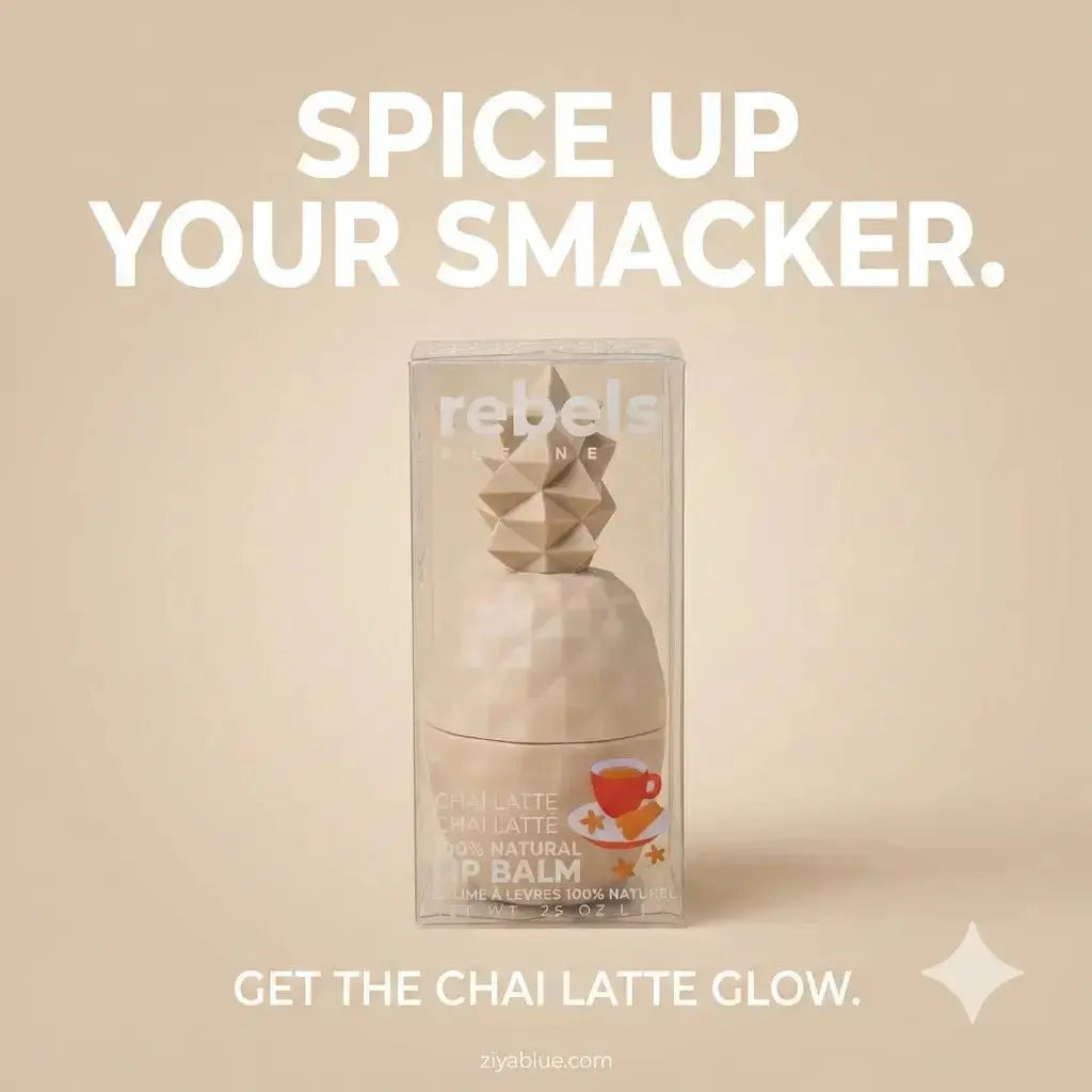 Geometric Pineapple Chai Latte Lip Balm Rebels Refinery Ziya Blue