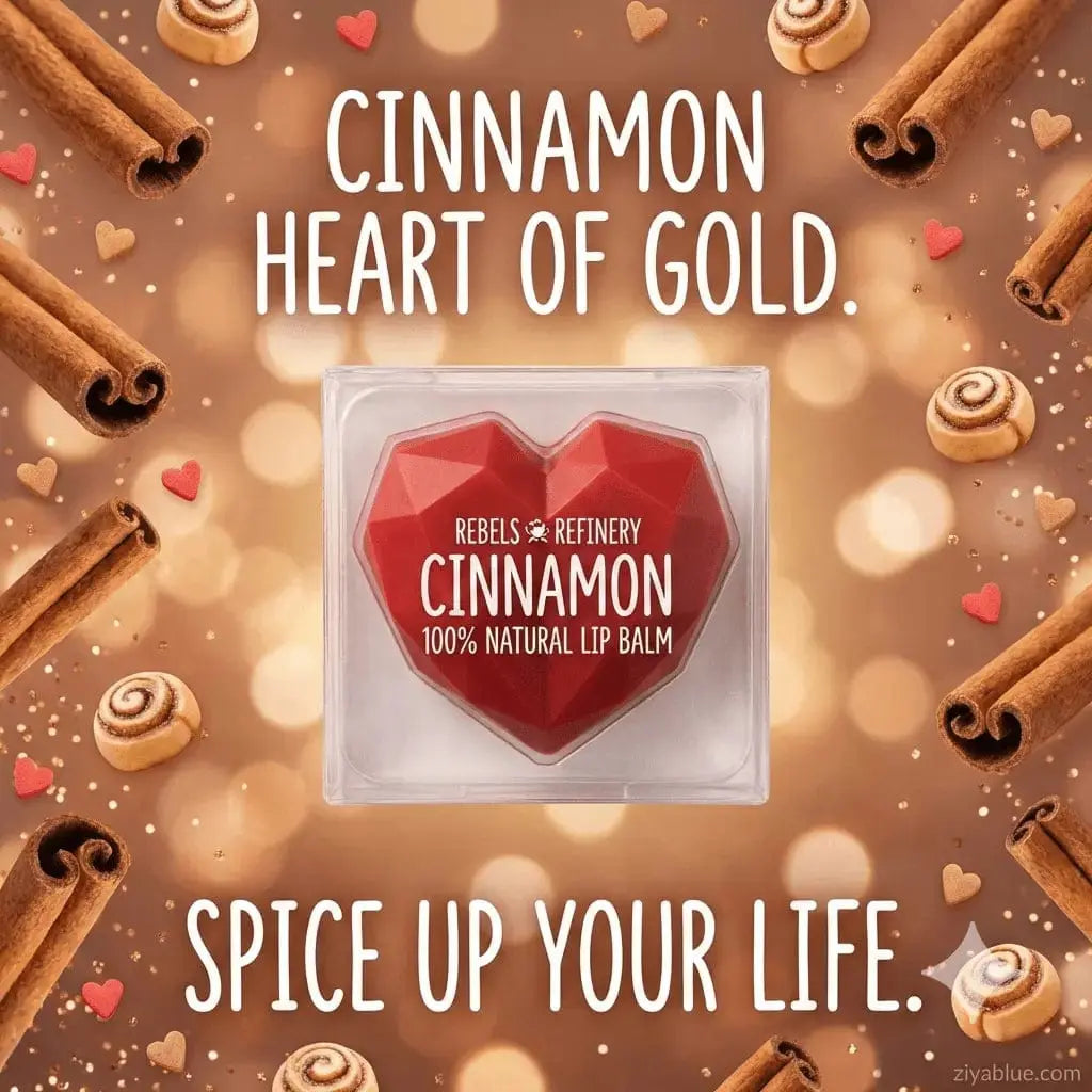 Geometric Red Cinnamon Heart Lip Balm Rebels Refinery Ziya Blue