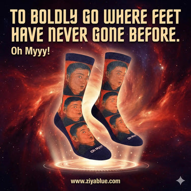 George Takei Socks: Oh Myyy! Good Luck Sock Ziya Blue