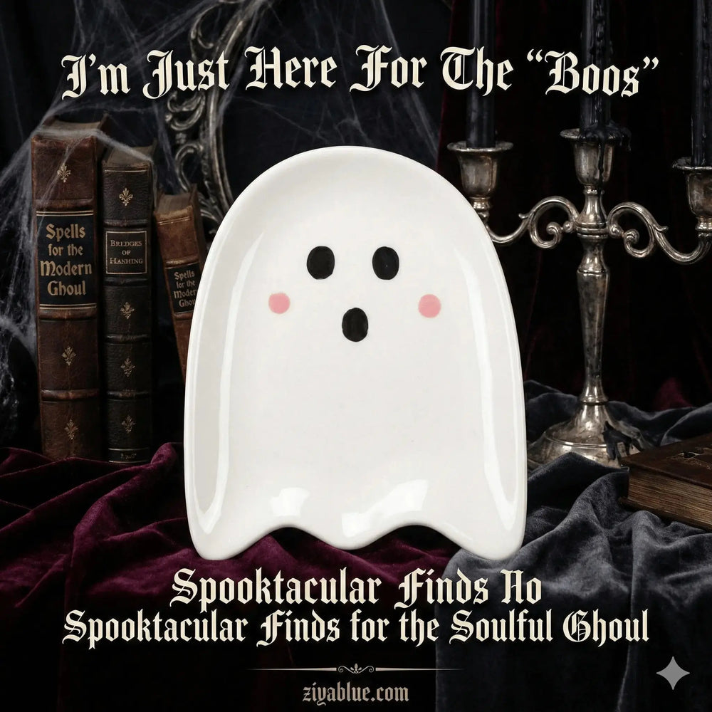 Ghost Trinket Dish: Spooky Jewelry Tray Something Different Ziya Blue