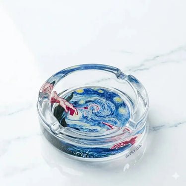 Glass Ashtray Puff Puff Pass Ziya Blue Ziya Blue